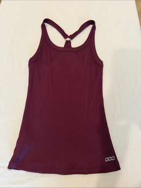 Ribbed Racerback Tank Top - Burgundy